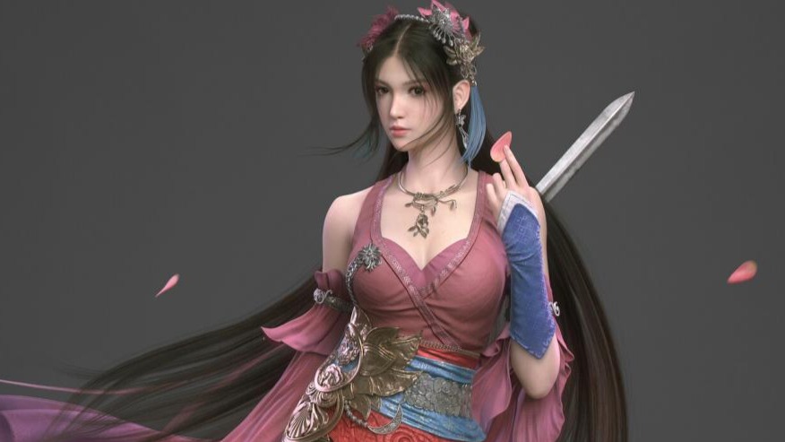 CG角色教程-红衣古风女