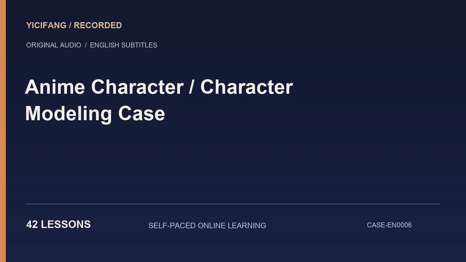 Anime Character — Character Modeling Case — English-subtitled recorded course